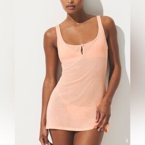 NWT SKIMS Sheer Cotton Lace Mini Slip Dress in Villa Size Medium